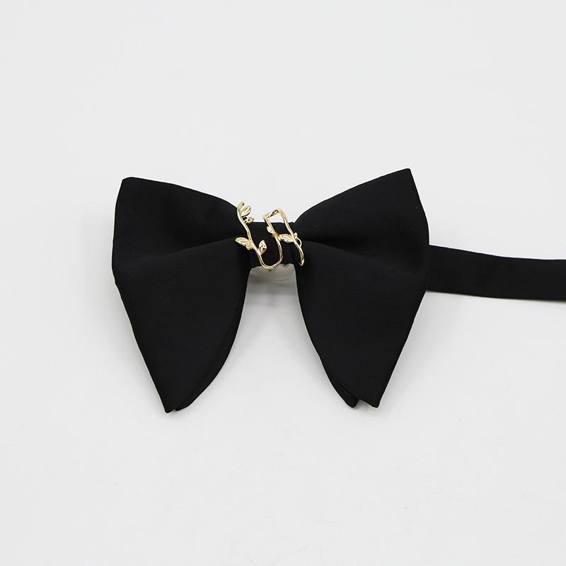 Men'S Big Bow Dress Horn Bow Tie Solid Color Male Wedding Best Man Horn Bow Tie, Banquet Performance Bow Tie