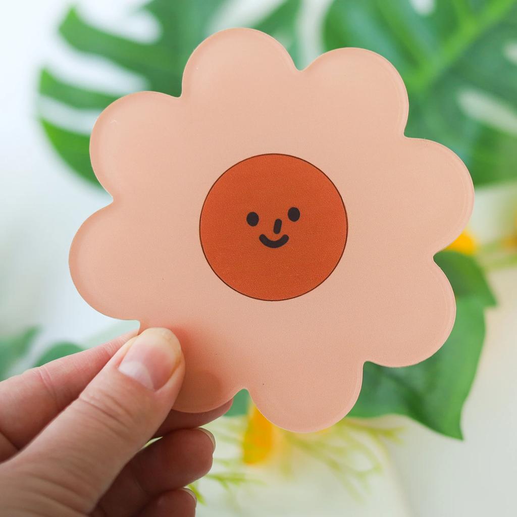 Flower Coasters Acrylic Waterproof Heat Insulation Anti Slip Coffee Cup Mats Cute Flowers Pads Kitchen Tableware Pad Decoration