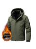 Men's 2025 Autumn/Winter Windproof Waterproof Warm Hooded Cotton Jacket