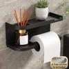 1pc Drill-Free Toilet Paper Holder Wall-Mounted Tissue Rack & Roll Paper Bar Storage Shelf Kitchen Bathroom Storage Rack