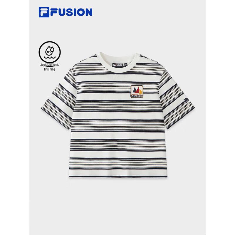 FILA FUSION Women s Striped Cotton Short Sleeve T-Shirt L