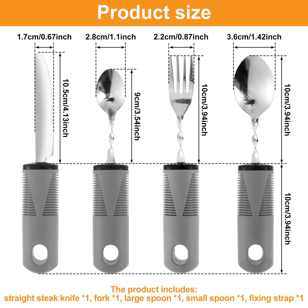 5/4Pcs Adaptive Utensil Portable Weighted Spoons Forks Rehabilitation Tableware for Hand Tremors Elderly, Arthritis Parkinsons