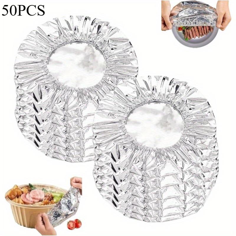 50 PCS Reusable Foil Food Shelter - Heat-resistant and Insulated Film for Kitchen Storage, Preservation