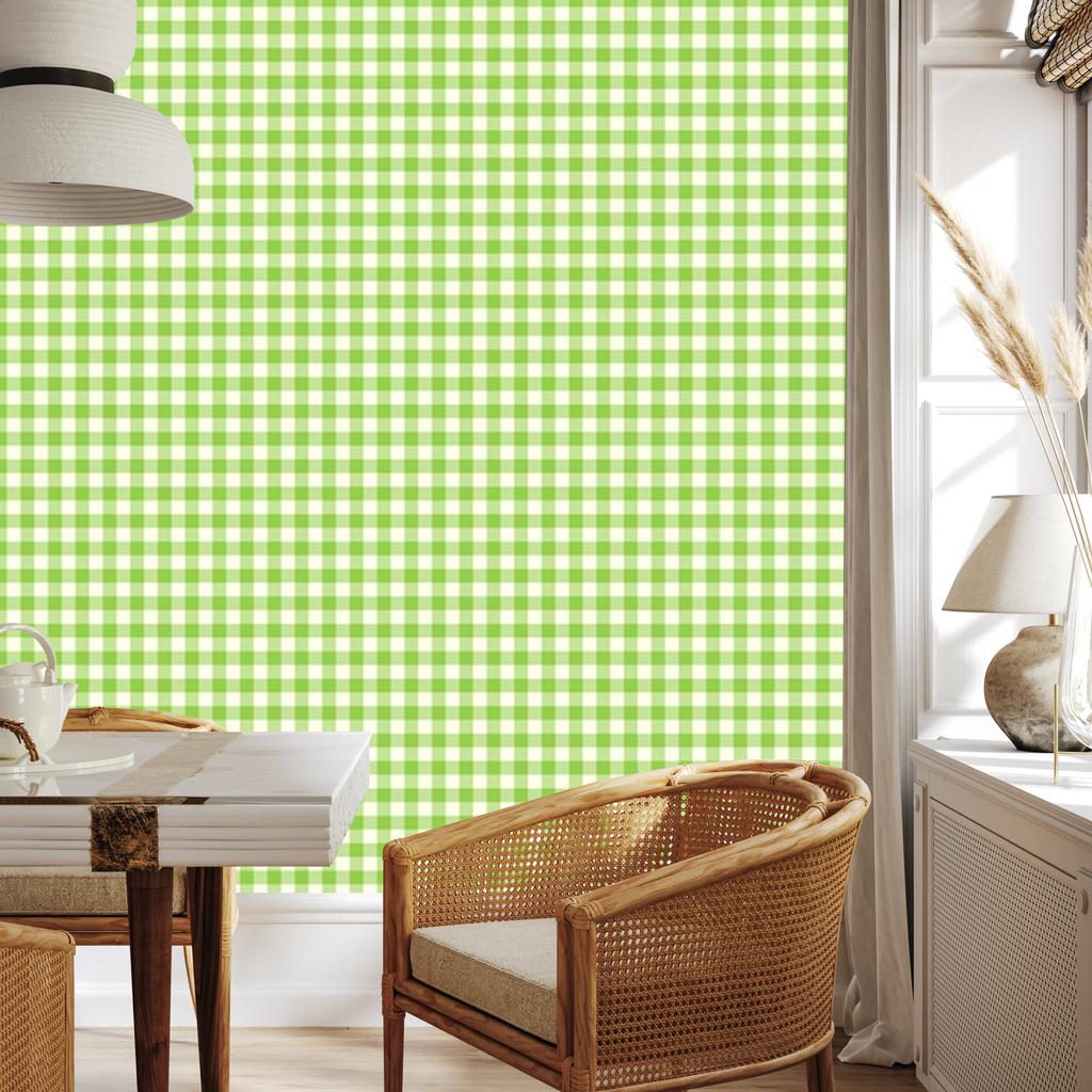 Wallpaper Fabric Pattern Lime, White and Cream for Living Room and Bedroom 50x1000
