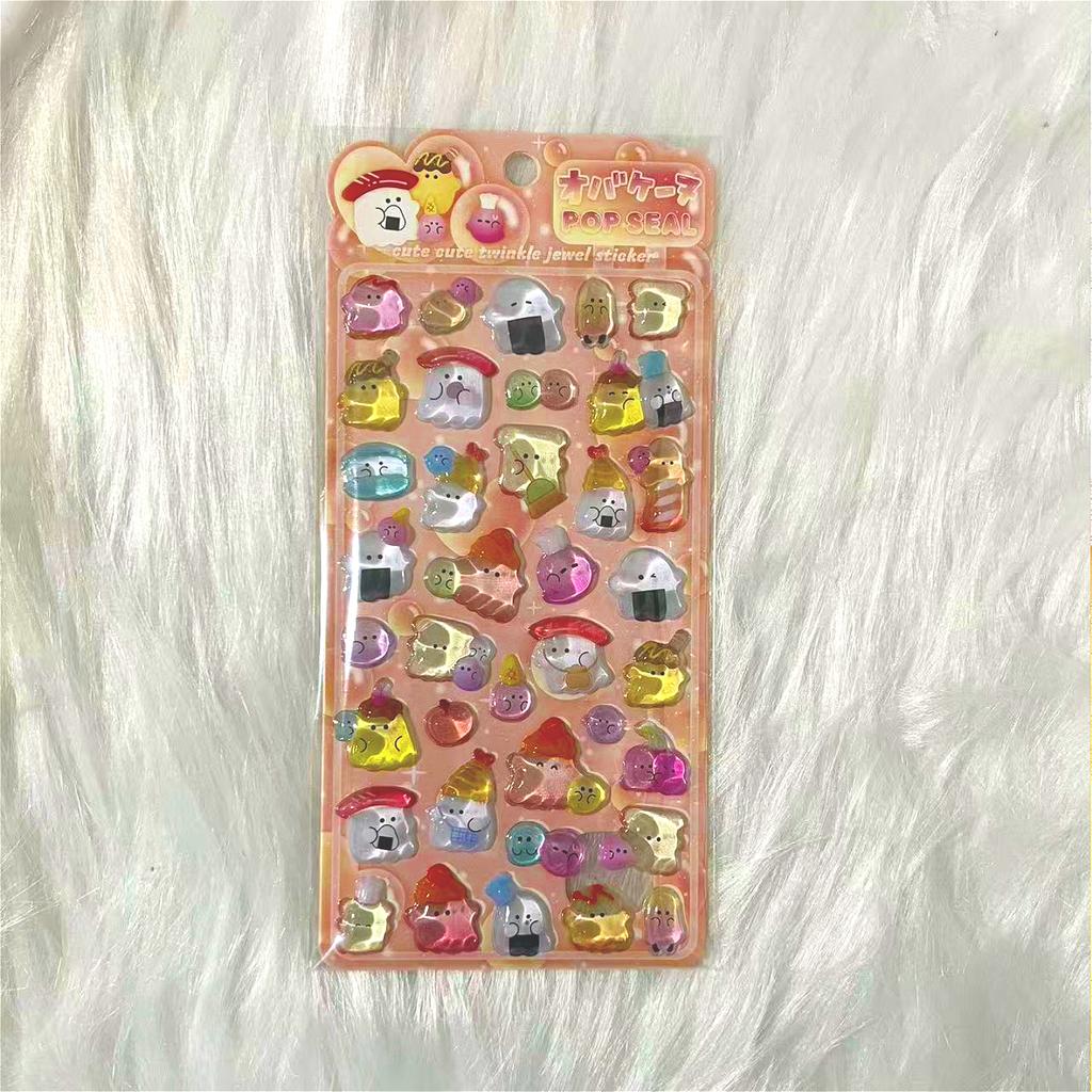 Fun 3D Yoyo Family Ghost Cute Embossed Crystal Decorative Stickers - Kids Stationery Scrapbook Creative Stickers