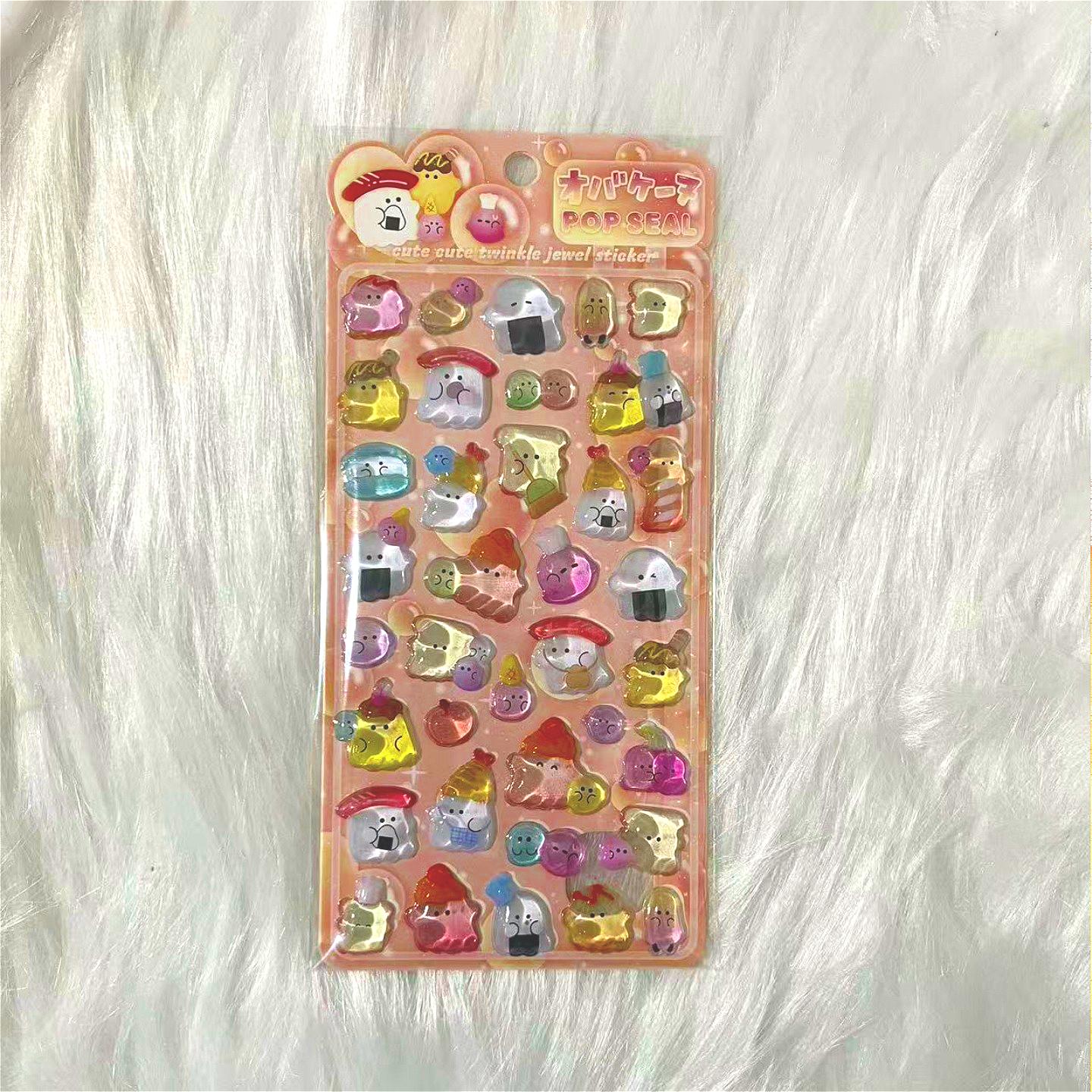 

Adorable 3D Yoyo Family Ghost Enjoyable Embossed Crystal Decorative Stickers - Kids Holiday Creative Sticker Gifts