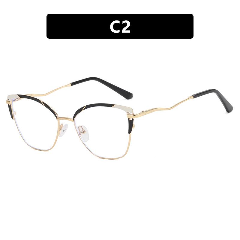 Ochelari de vedere pentru femei, rame metalice pentru ochelari, anti-lumină albastră, nouă ramă pentru ochelari, lentile prescrise pentru femei, care se potrivesc cu culorile