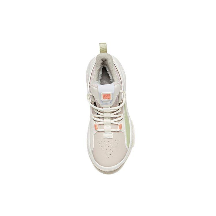 Anta Bastard Fleece Lined High Top Skateboard Shoes Women's Lotus Gray 122048903-1