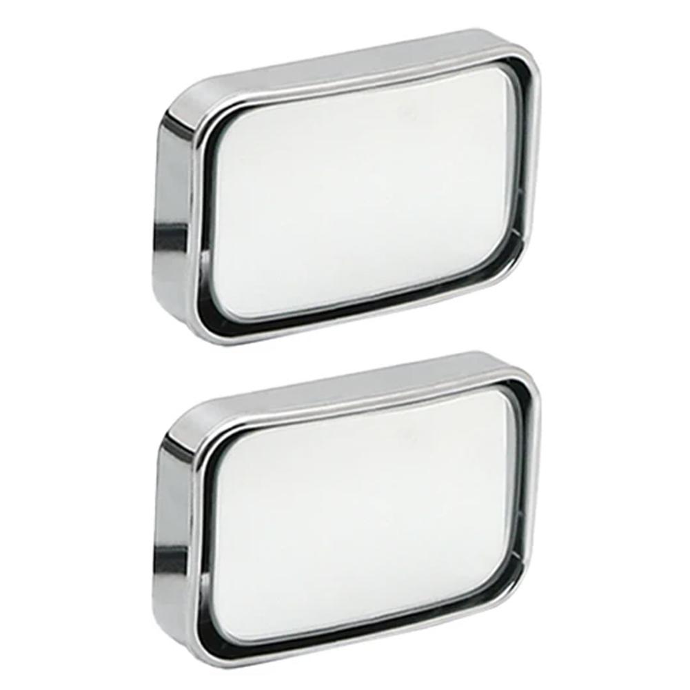 2Pcs Car Rearview Mirror Square Shape for Back Passenger HD Glass Wide Angle Convex Mirror Adjustable Car Blind Spot Rear View Mirror