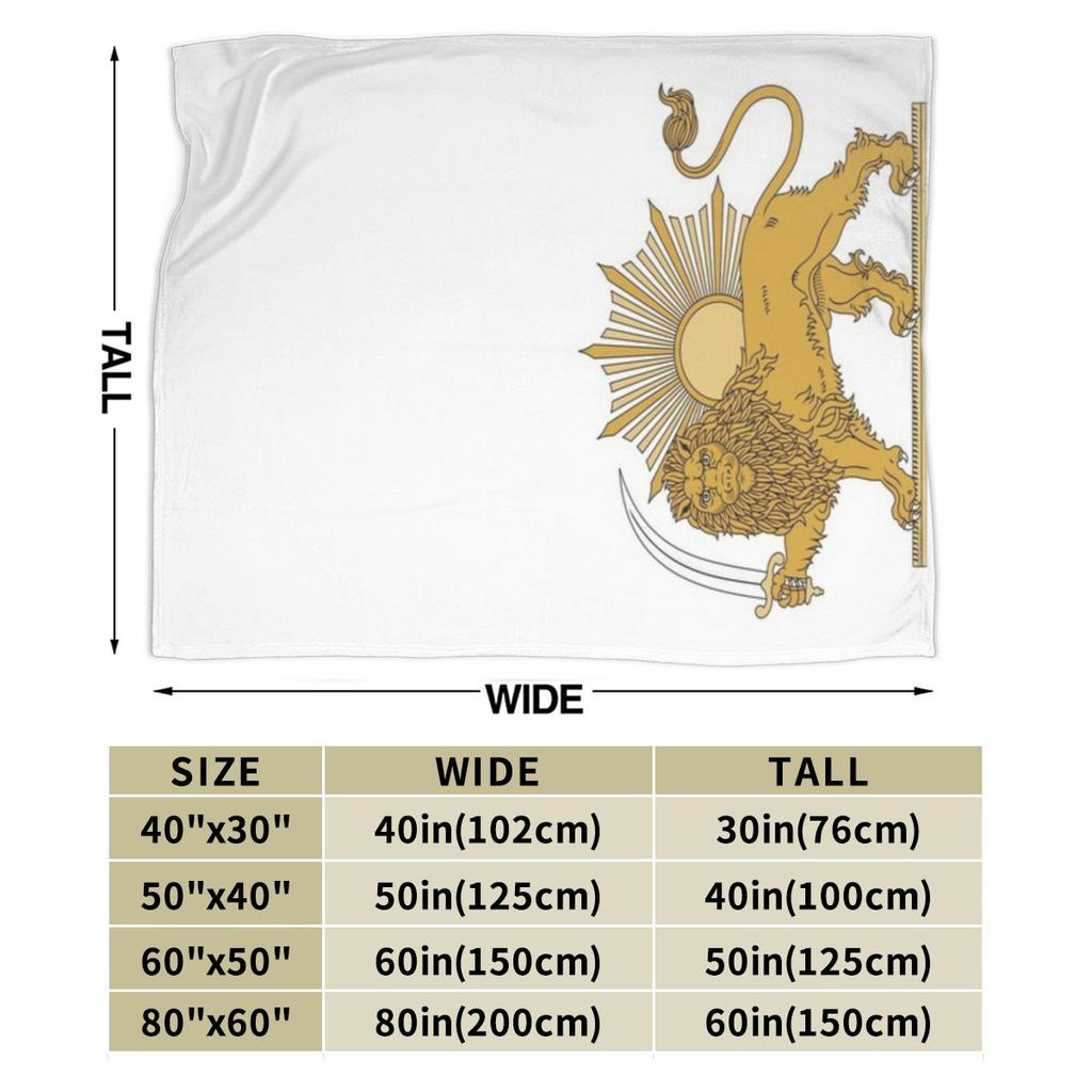 Lion And Sun Persian Emblem Custom Comfortable Decorate Home An UltraSoft Micro Fleece Blanket