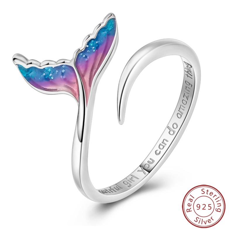 Adjustable Rings Copper Mermaid Wing Dragon Sunflower Tulip Open Rings For Women Female Original Engagement Jewelry