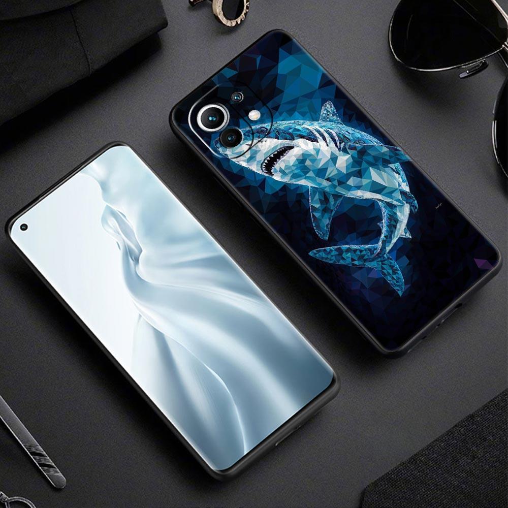 Seaside Sharks Pattern Phone Case Cover for Xiaomi Mi 17 15 14 13 12 11 Ultra 15T 14T 13T 12T 11T Pro Lite 5G Soft TPU Shell Bag