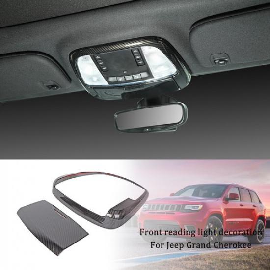 Inner Front Reading Light Cover Trim for Jeep Grand Cherokee 11-20 Carbon Fiber