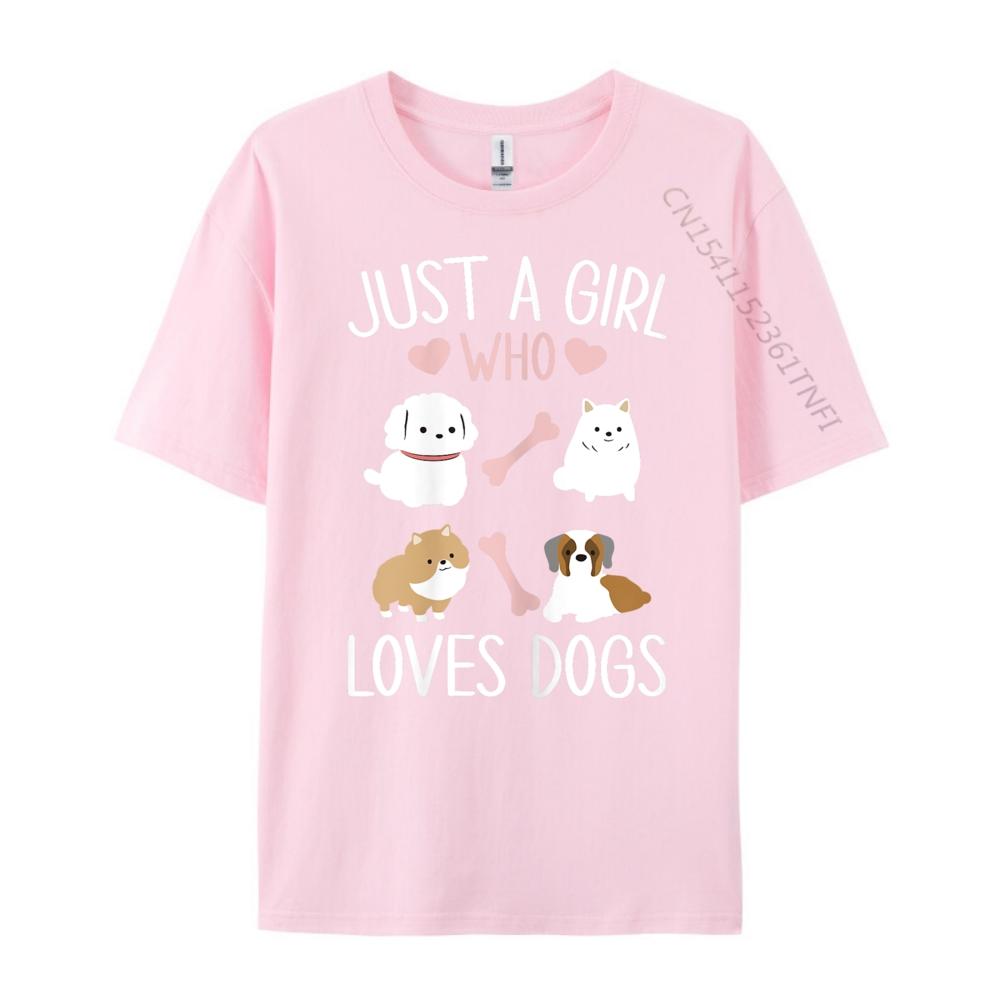 Just A Girl Who Loves Dogs Puppy Shirts Unisex Graphic Christmas Luxury Designer Unisexs Short Sleeve Fathers Day