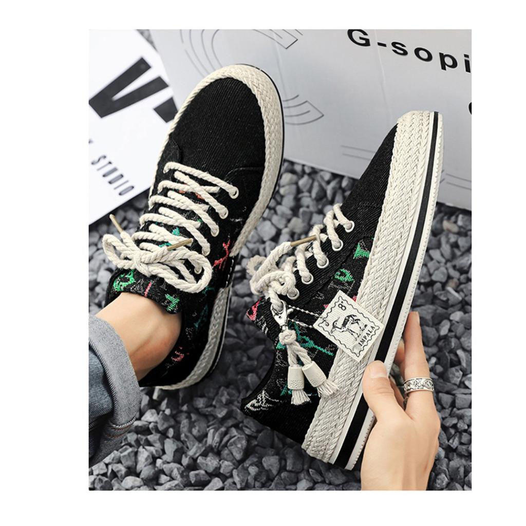 Men's Shoes, Fashion Breathable National Style Corduroy Casual Loafers One Foot Stirrup Men's Board Shoes Cloth Shoes