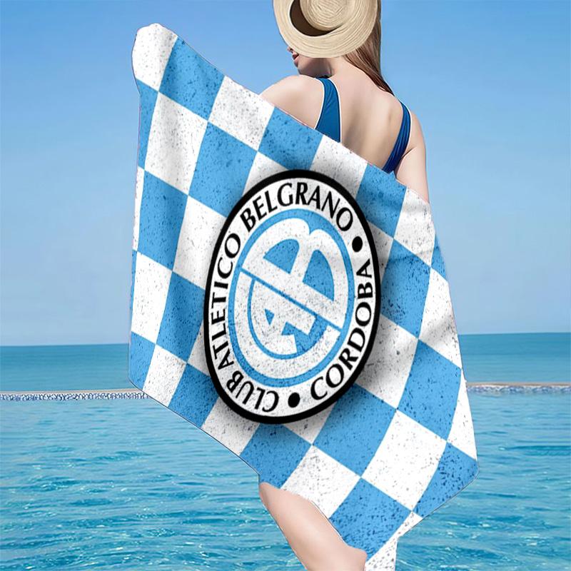 Atletico Belgrano Crest Microfiber Beach Towel, Lightweight And Quick-Dry, for Summer Travel, Beach Essential, Swimming Pool