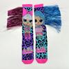1 paire de chaussettes pour enfants de couleur cartoon élégantes, chaussettes montantes à la mode tridimensionnelles pour filles, adaptées à toutes les saisons