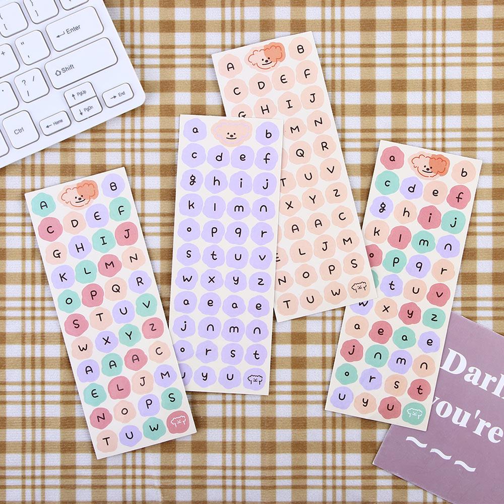 Dog Sticker English Letter Label Sticker English Uppercase Lowercase Alphabet Stationery Sticker