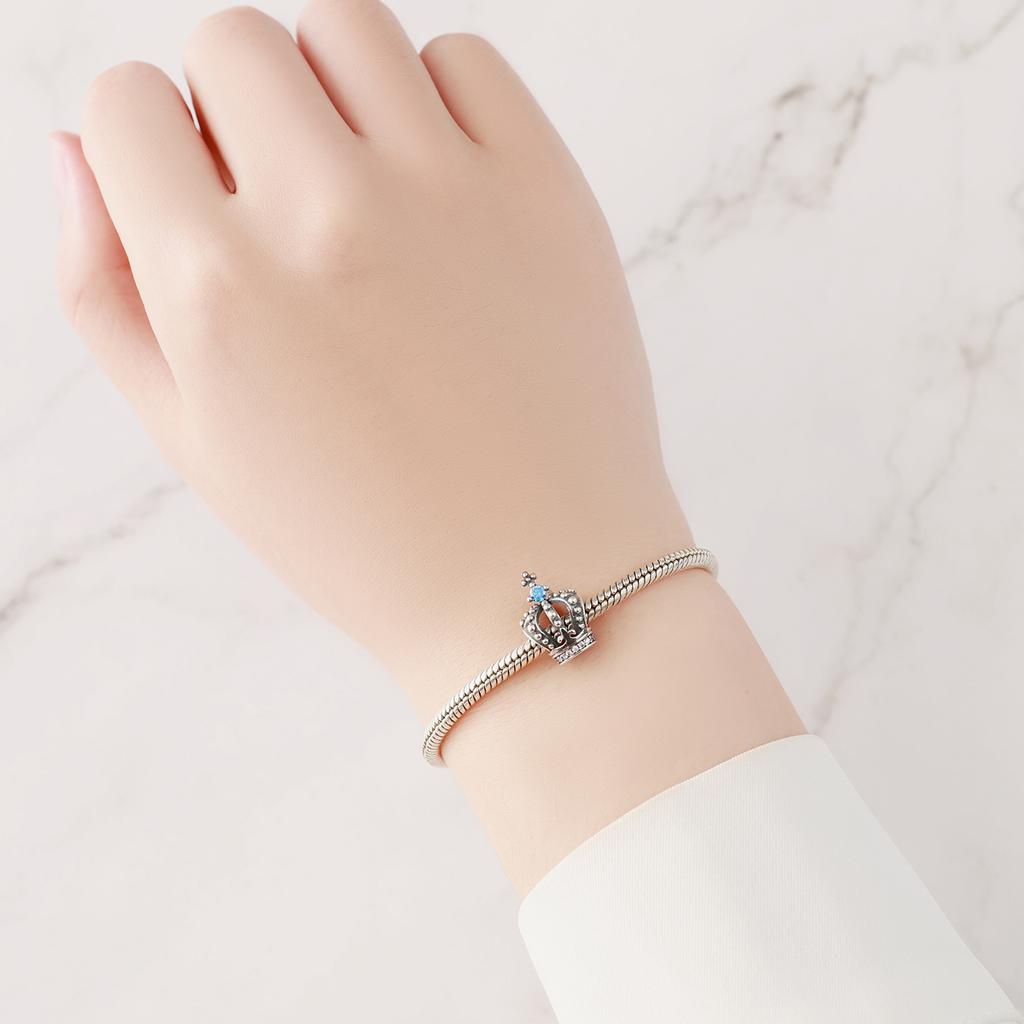 Copper Retro Crown Bead Charms Women Do It Yourself Fashion Jewellery Fine Gifts Compatible With Authentic Fine Bracelets Accessories