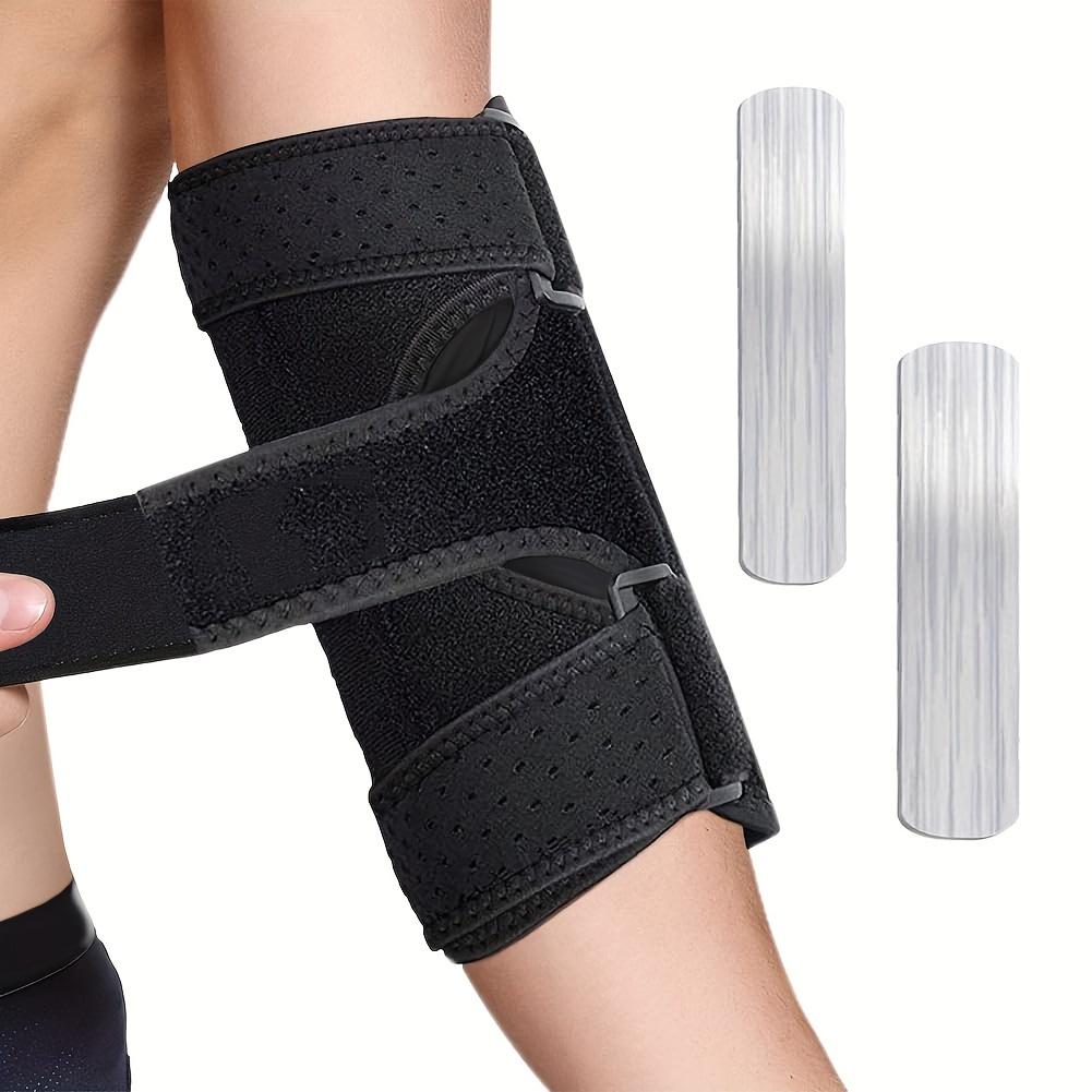 

1Pcs Adjustable Elbow Support Brace with 2 Splints - Comfort Fit for Golfers & Tennis Players,, Polyester чорний
