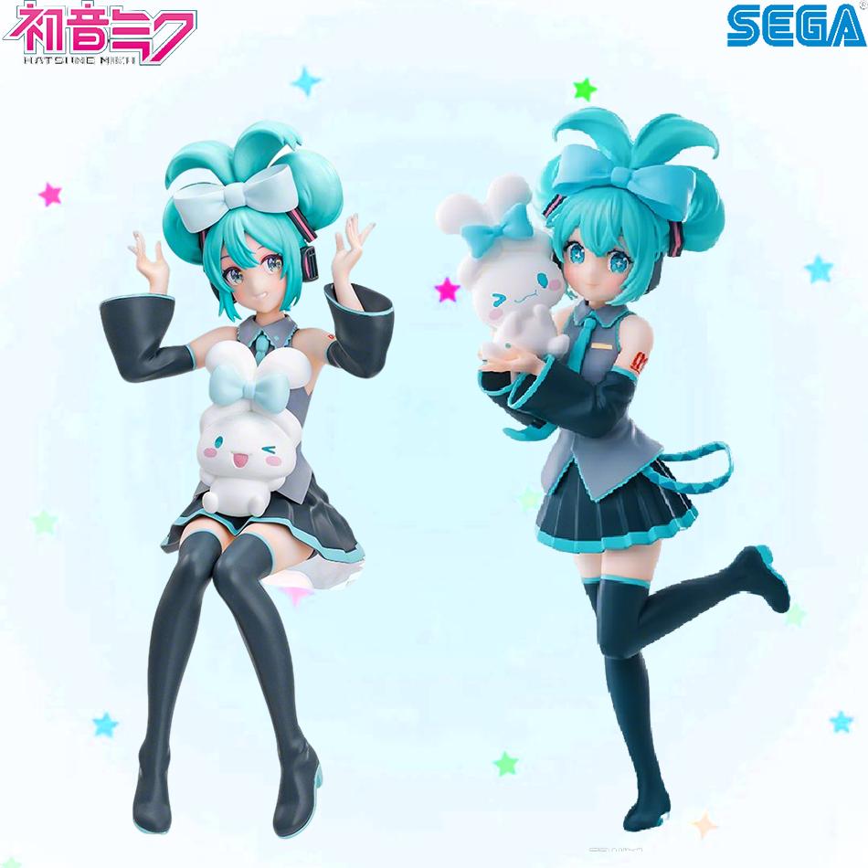 Anime Hatsune Miku X Cinnamoroll Figure Co-branded Doll Car Ornaments PVC Model Toy Birthday Gifts In Stock