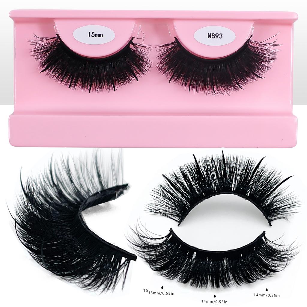REDSIREN Faux Mink Lash Spikes Wispy Thick Natural Full Strip Lashes New Makeup Fluffy Mink Eyelashes