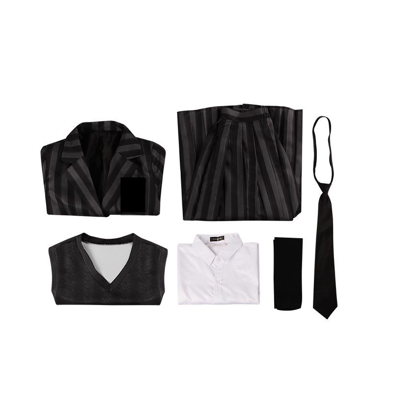 Wednesday Addams Cosplay School Uniform Halloween Costume for Women
