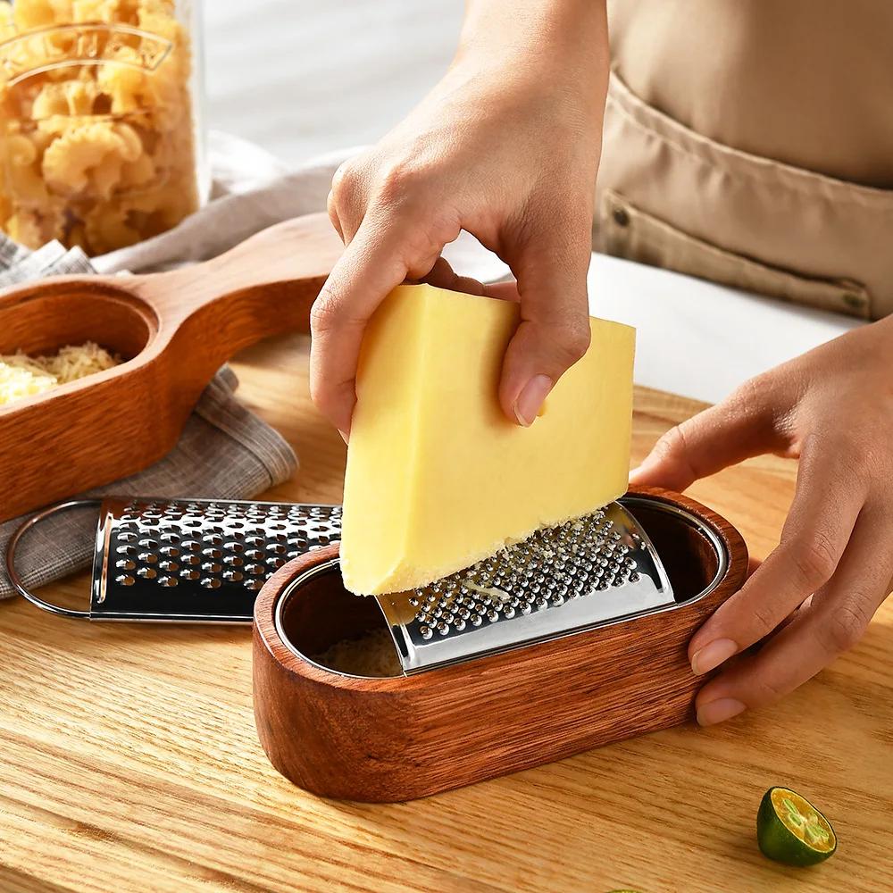 Mill Cheese Grater Stainless Steel Lemon Zester Citrus Ginger Garlic Grater Wooden Handle Vegetables Kitchen Tool Manual Slicer