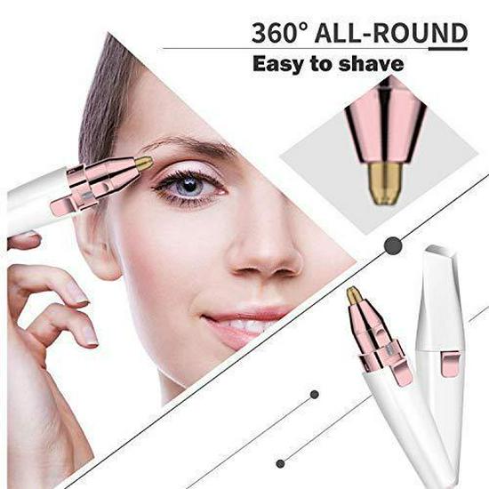 USB Rechargeable 2-in-1 Eyebrow Trimmer & Mini Lipstick Epilator