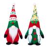 Festively Charming Red And Green Printed Hat Rudolf Gnome Plush Doll For Holiday Decor