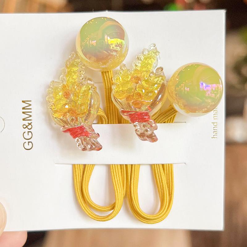 2 STÜCKE Hübsche Cartoon Gerste Schwan Mädchen Elastische Haarbänder Kinder Prinzessin Haaraccessoires Kinder Haargummis Baby Kopfschmuck