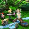 Roowest 19 Pcs Garden Accessories Garden Fairies Kit Miniatures Garden Animals Cute Tiny Mushroom Mini Pond Bridge Figurine Miniature Figurines Micro