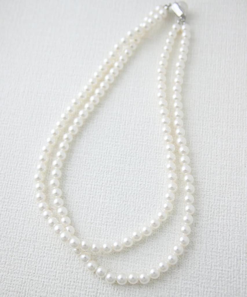 pearl short necklace [VINGTAINE] Double-strand C14-28