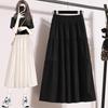 Plus Size Pink Summer A-Line Skirt with Sweet, Slimming Waist-Cinched Layers