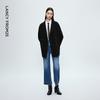 LANCY Women's Wool Blend Double-faced Lapel Coat