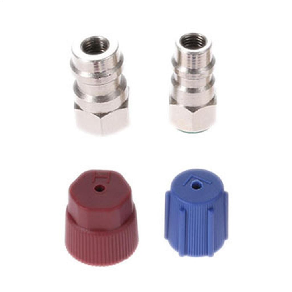 Auto A/C fitting port adapter R12 to R134a conversion Quick disconnect couplers High/low pressure adapter car AC retrofits kit