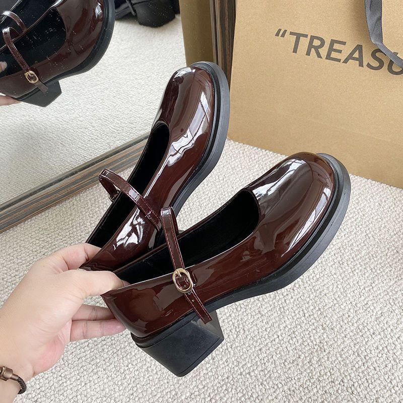 

Коричневые jk туфли в британском стиле маленькие кожаные туфли французский ретро японские туфли Мэри Джейн женские туфли Лолита нишевые с бантом женские туфли 40