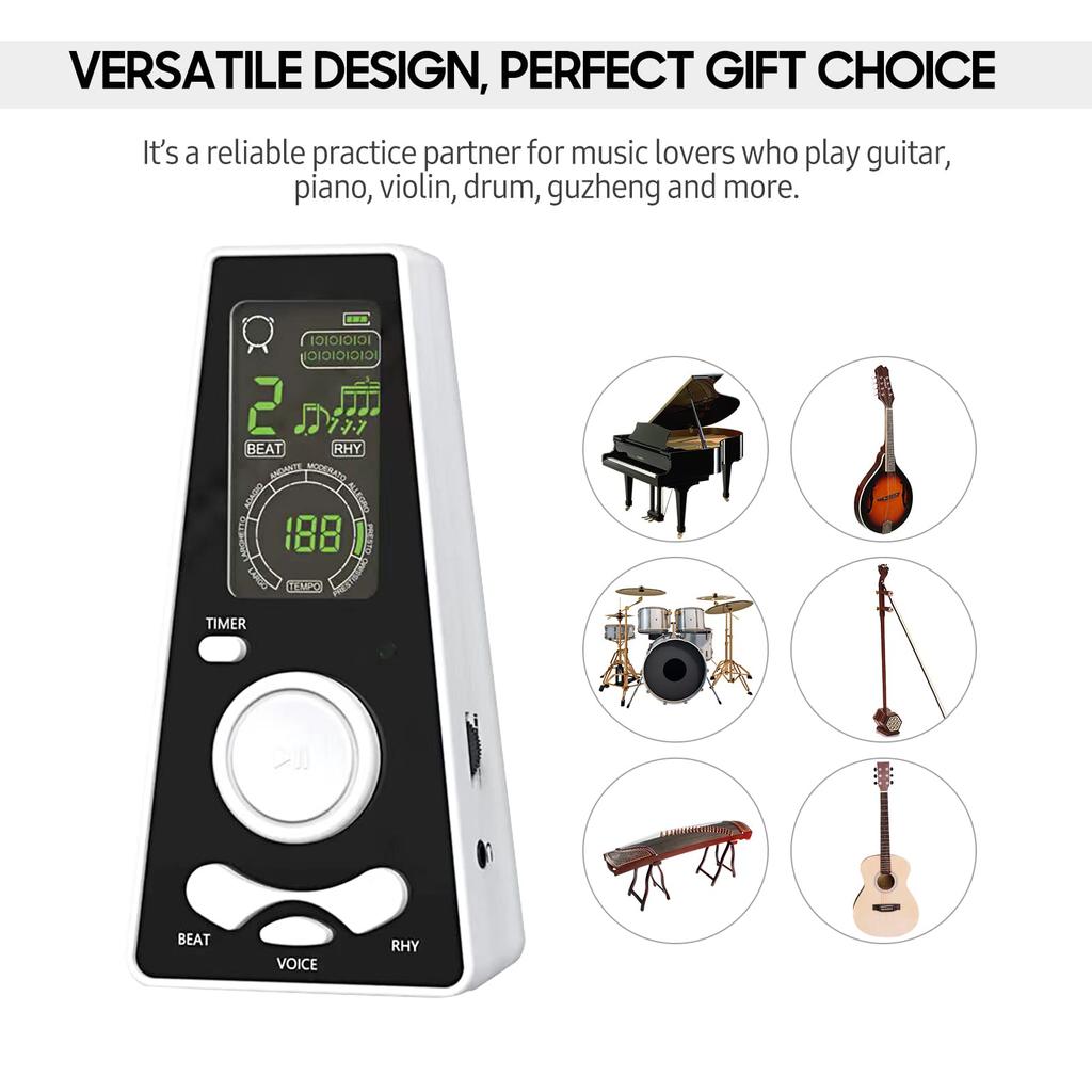 Xtahdge Electronic Digital Metronome with Volume and Beat Speed Universal Electronic USB Cable for Drums Timer, Control, Metronome, Powered, Guitar,