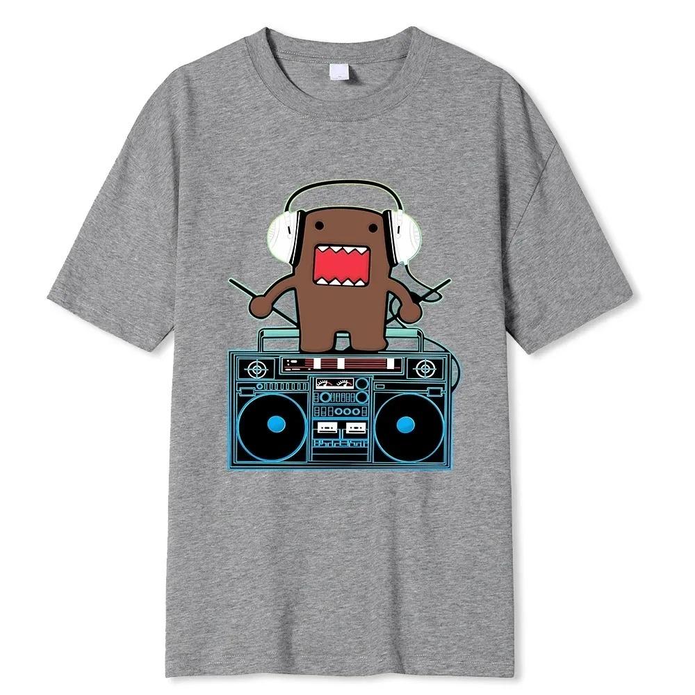 Domo Kun DJ Domo T Shirts Men Cotton Humorous T-Shirts  Breathable O-Neck Short Sleeve Harajuku Loose Tees Cotton Tops Gift Idea