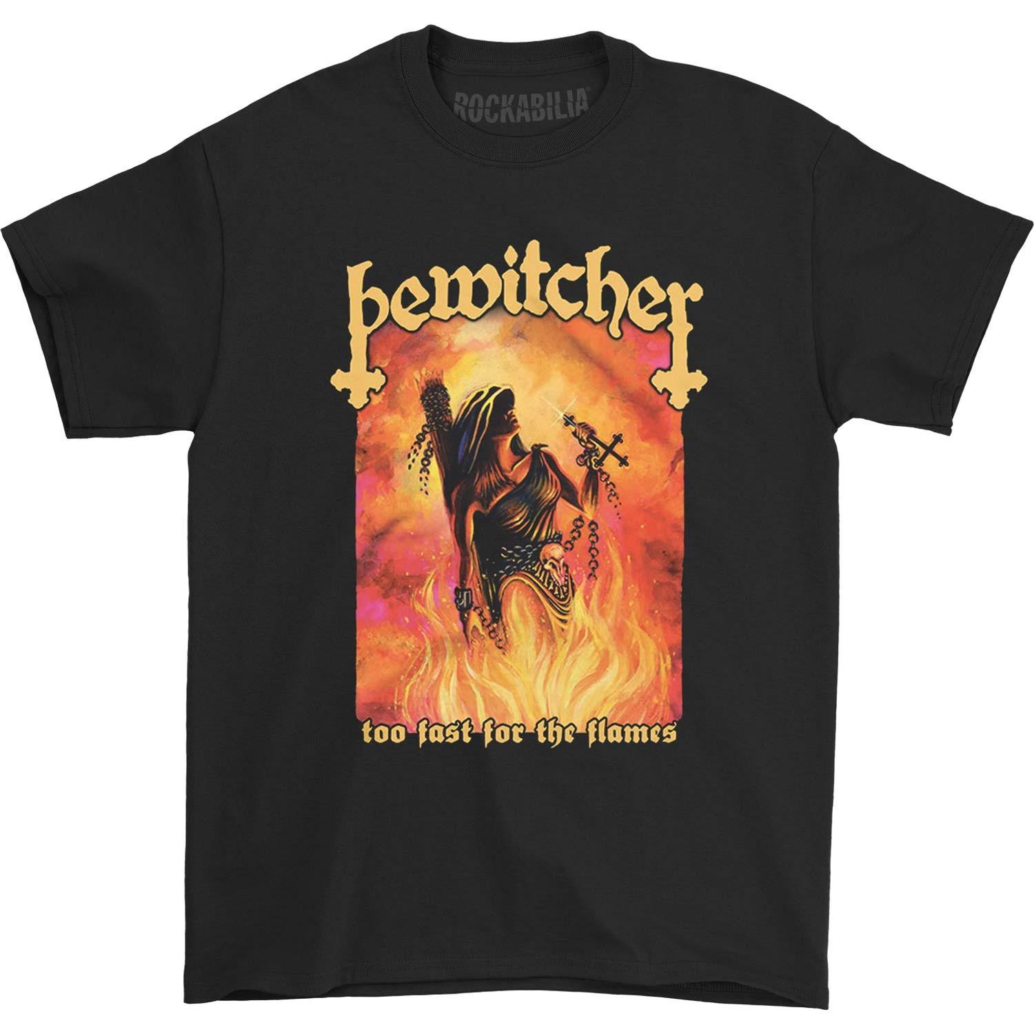 Men s Bewitcher Flames Tee T-shirt Small Black XXXXL