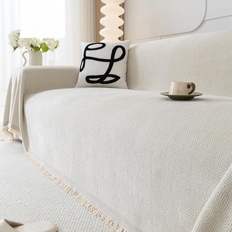 Herringbone Chenille Sofa Towel Cover Cloth Soft Four Seasons Universal All-Inclusive Full Set Sofa Cover Non-Slip