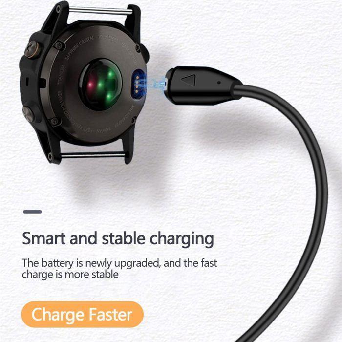 Câble de recharge - IMOBILE - Compatible Garmin Fenix 7 6 5 - USB magnétique - Noir - 100 cm