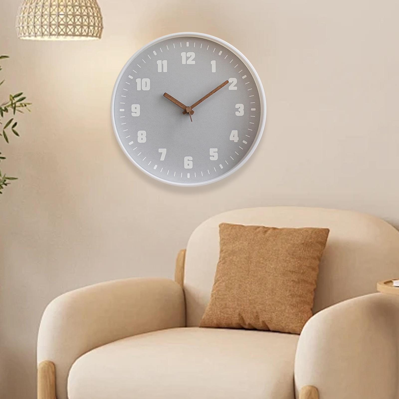 

Wall Clock Artwork Home Decoration Craft Ornament Large Numerals Elegant Decorative Watch for Gift Bedroom Restaurant Office серый