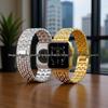 Pulseira de Aço com Céu Estrelado e Pedras de Diamante para Relógios Apple, Samsung e Huawei