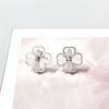 Korean Style Four-Leaf Clover Stainless Steel Ear Stud Earrings for Women