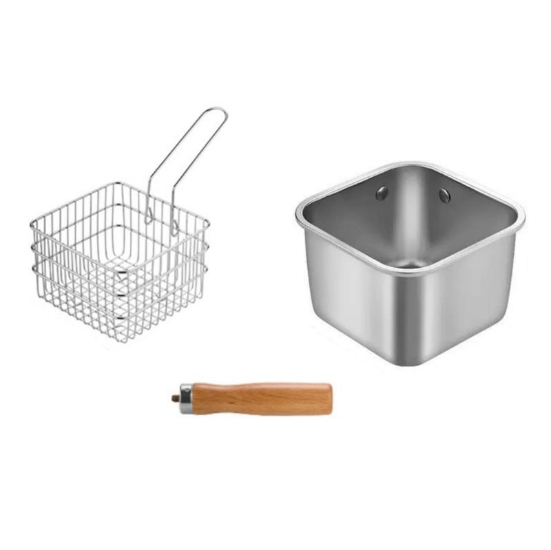 Camping Essential Stainless Steel Pot Set With Frying Boiling Capabilities Portables Stackable For Efficient Outdoor Cooking