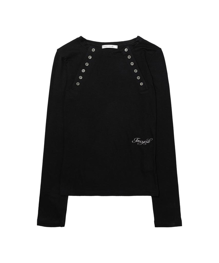FANCY CLUB Move Button Long Sleeve (Black) F26Qb048