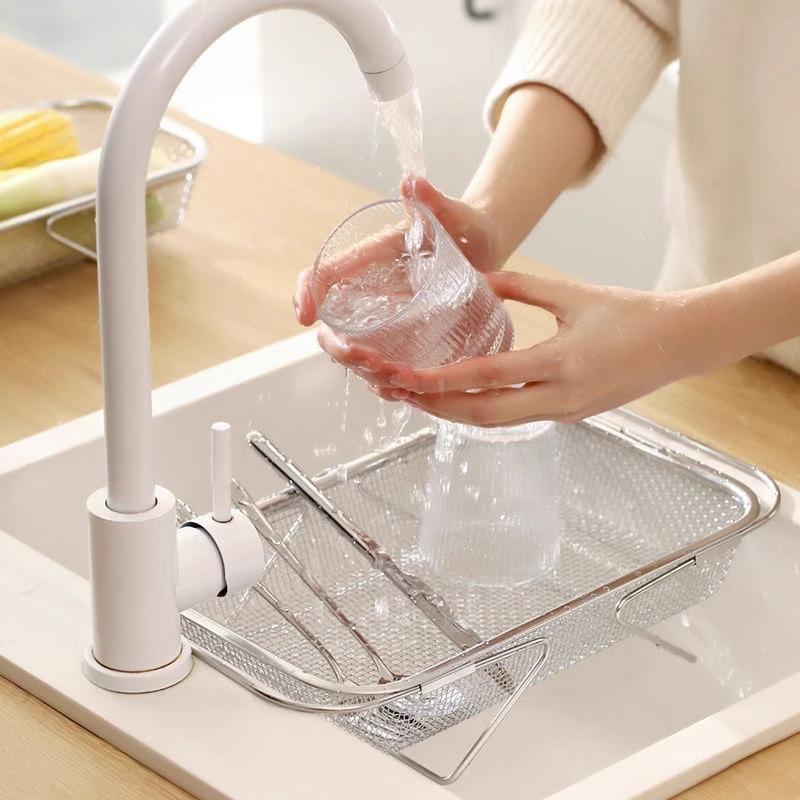 Stainless Steel Kitchen Sink, Telescopic Sink, Draining Rack, Multi-Functional Tableware And Chopsticks Draining Rack
