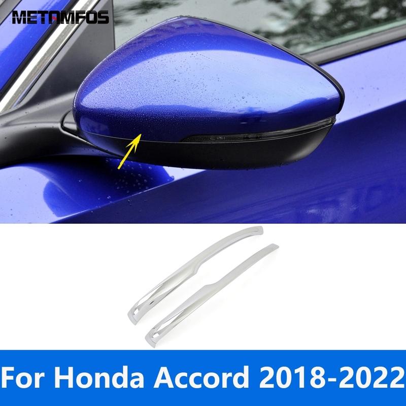 For Honda Accord 2018 Chrome Rear View Side Door Mirror Strip Molding Trim Sticker Accessories Car Styling