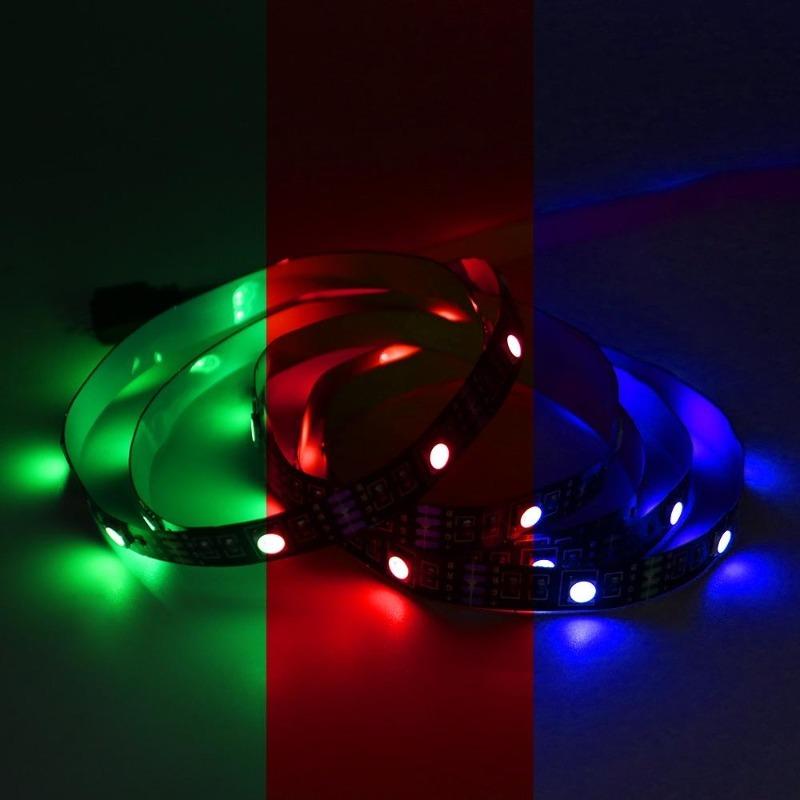 5V LED Strip Lights RGB 5050 3AA Battery Powered Flexible LED Light Strip with Remote Control for TV Backlight Bars Cabinets